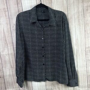 Josephine Chaus Black and White Geometric Shirt